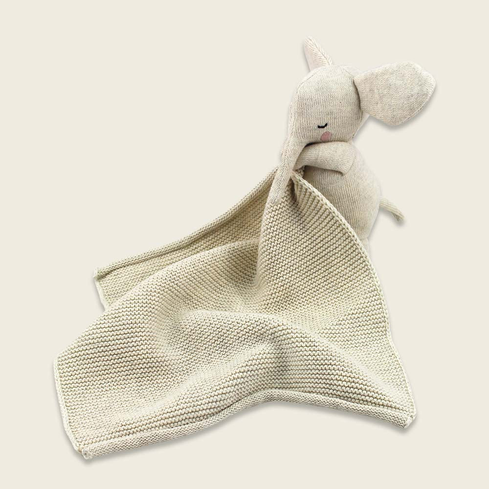 ava&yves Kuscheltuch mit großem Elefanten, natur - Schnuffeltuch für Babys