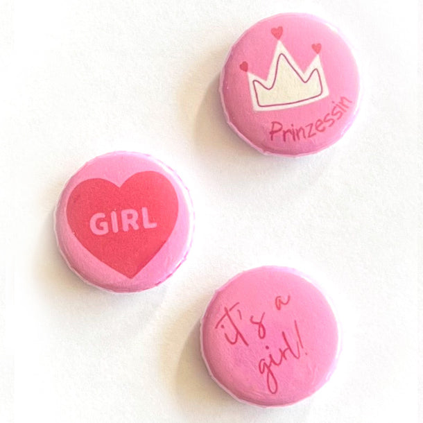 Buttonset rosa 30 mm 3er Set