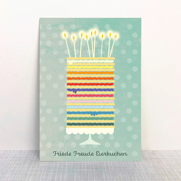 Monimari Postkarte Friede Freude Eierkuchen