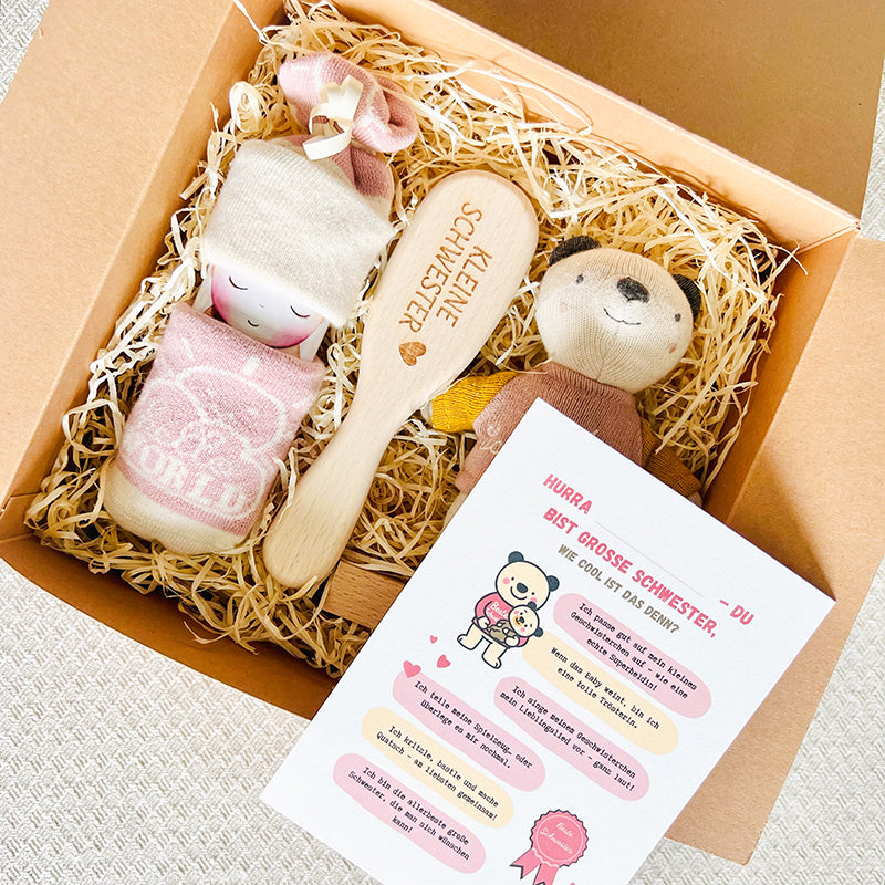 moments Geschenkbox zur Geburt für Geschwisterkind – Große Schwester Box