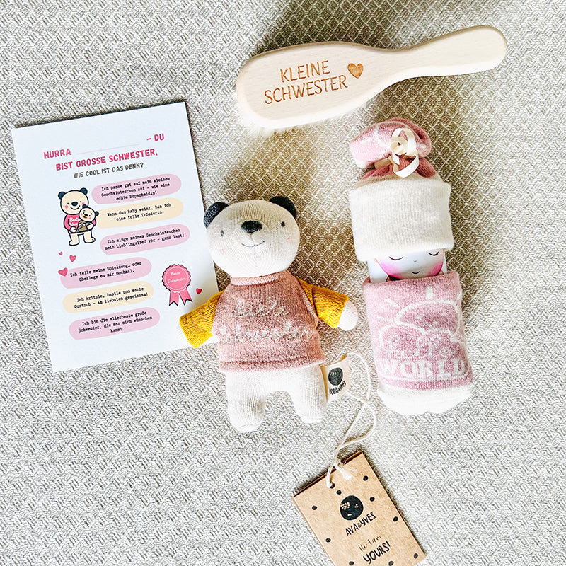 moments Geschenkbox zur Geburt für Geschwisterkind – Große Schwester Box