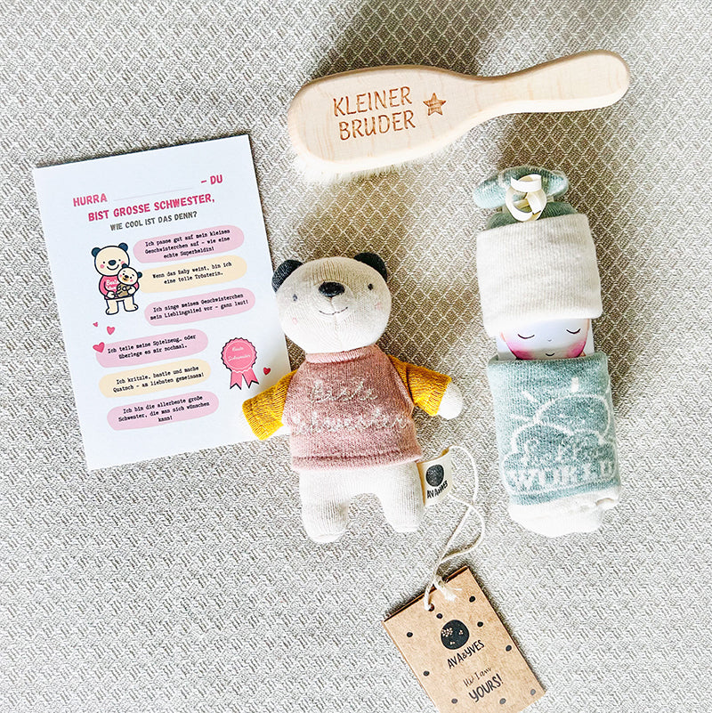 moments Geschenkbox zur Geburt für Geschwisterkind – Große Schwester Box
