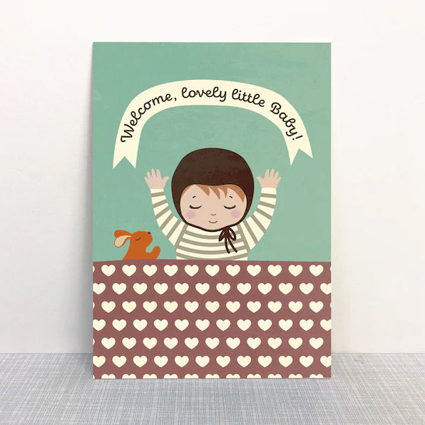 Monimari Postkarte Welcome little Baby Mint