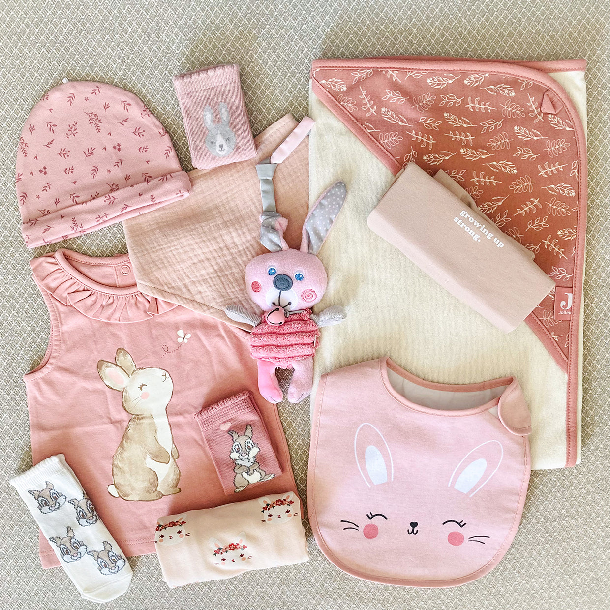 moments Windeltorte Hasenbande, rosa, beige zur Geburt