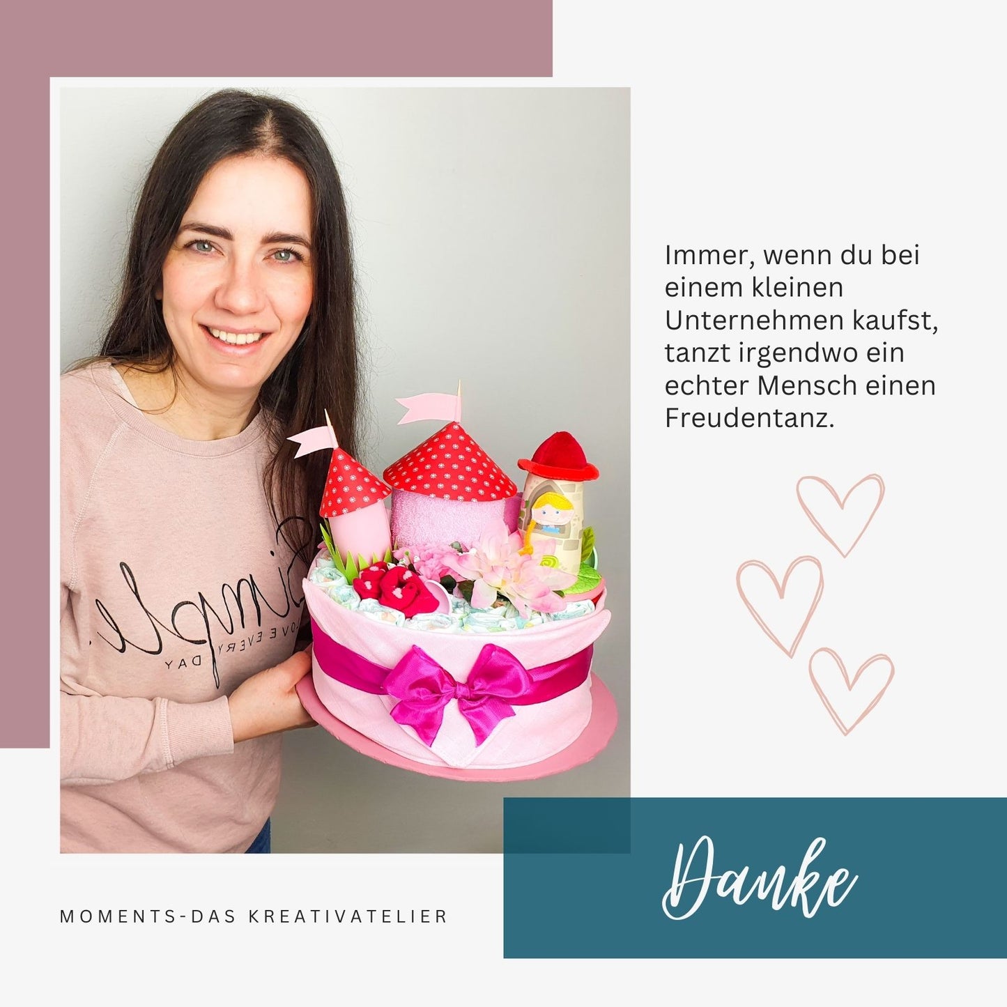 moments Windeltorte Hase apricot beige zur Geburt