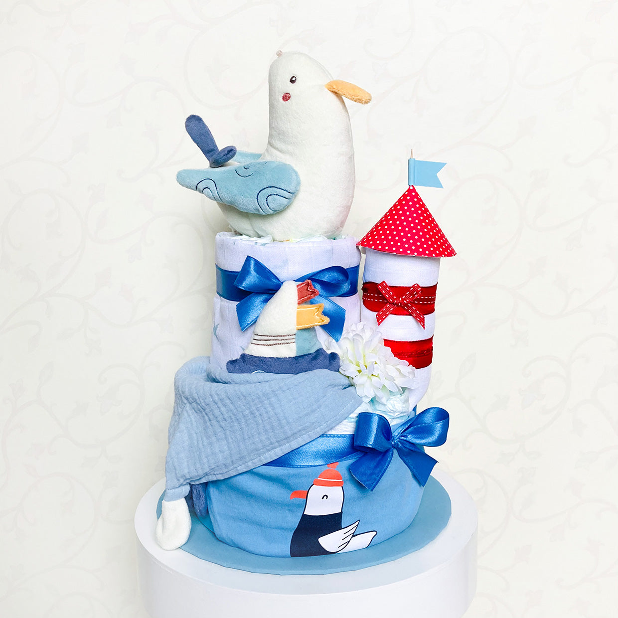moments Windeltorte Möwe maritim zur Geburt