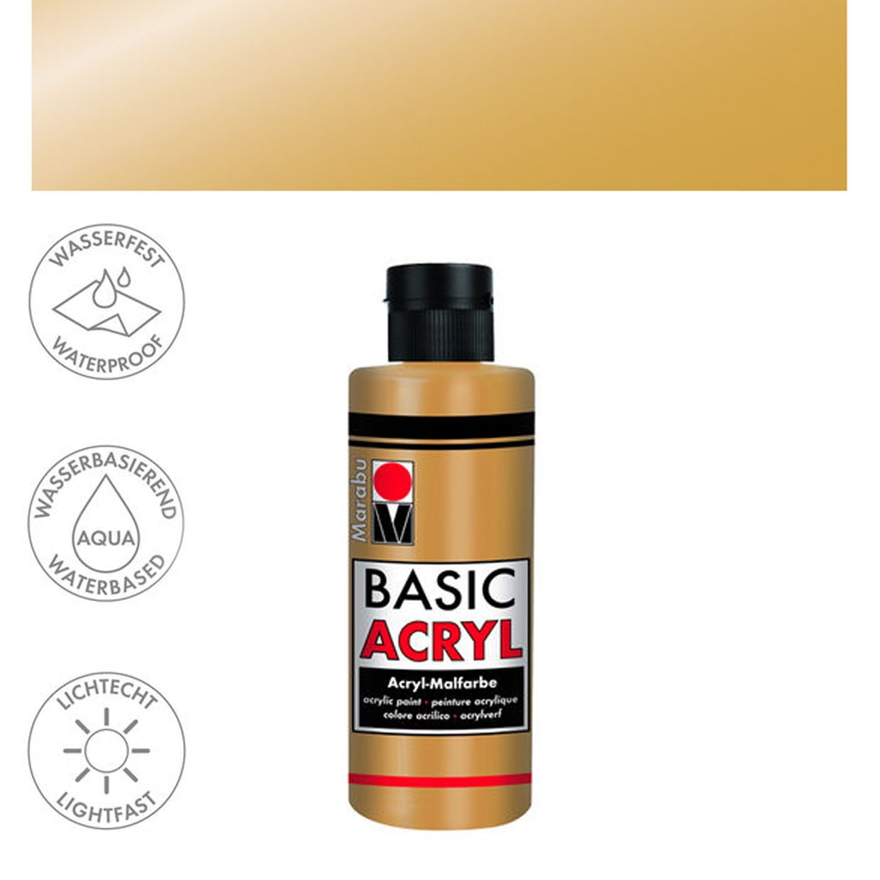 Marabu Basic Acrylfarbe 80ml, Gold