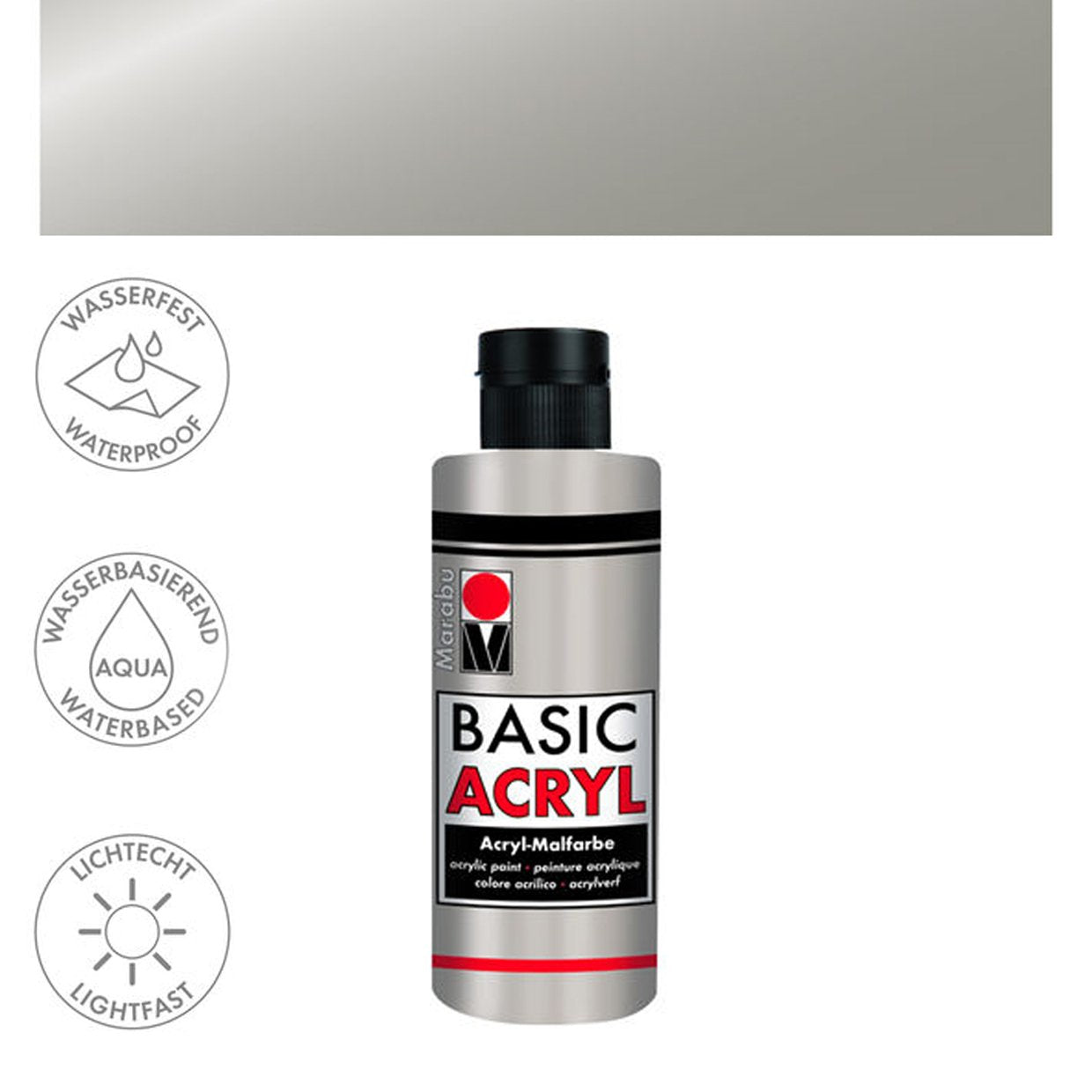 Marabu Basic Acrylfarbe 80ml, Silber