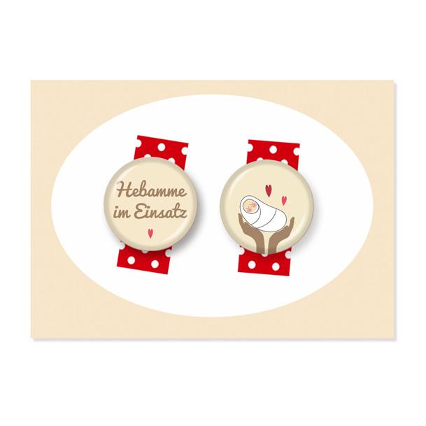 Buttonset "Hebamme" - 2,5 cm