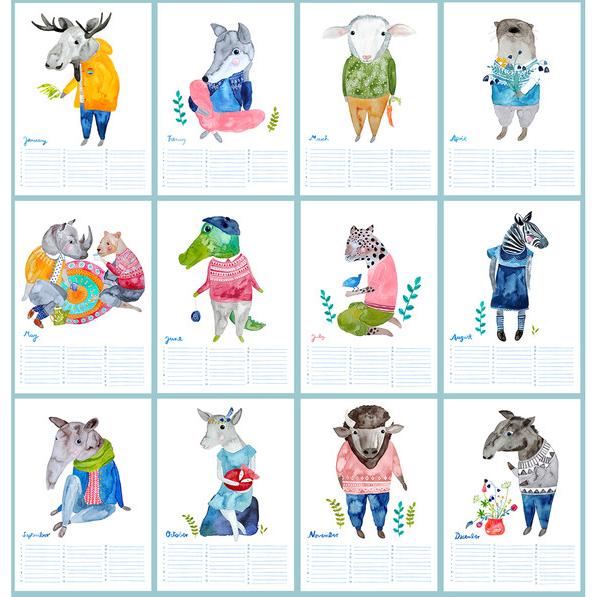 Frau Ottilie Geburtstagskalender A3 Neverending Calendar