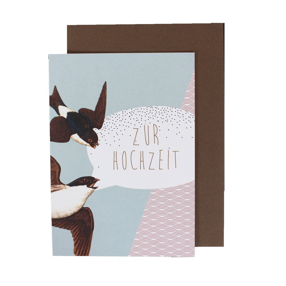 ava&yves Klappkarte zur Hochzeit, Schwalben