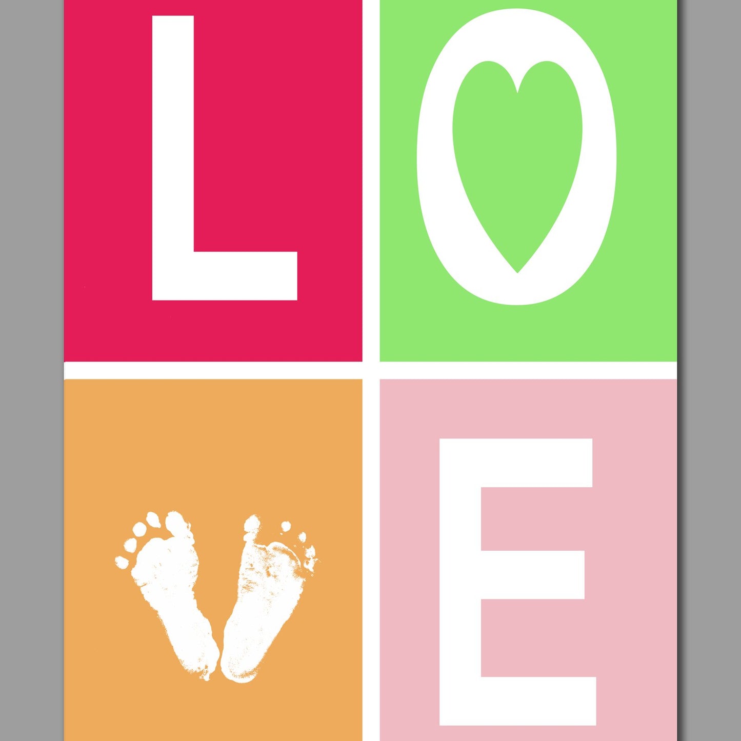 Personalisiertes Fußabdruckbild Newborn (0-3 Mon) - PDF-Datei zum SELBST DRUCKEN bis DIN A3 rosa