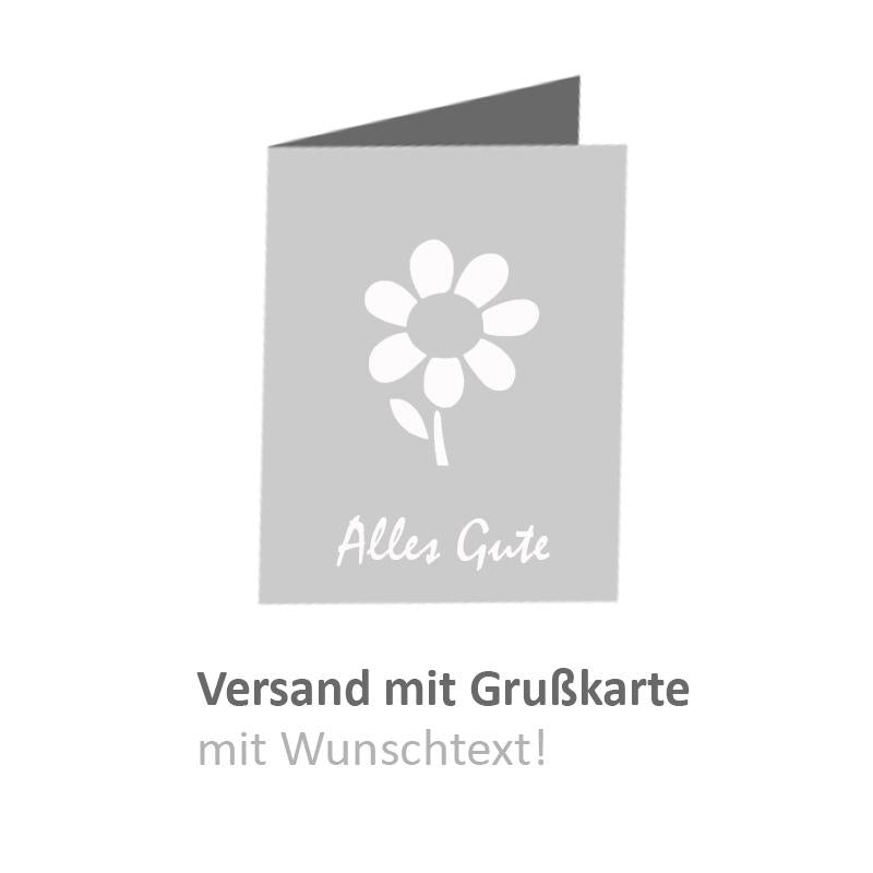 Versand mit Grußkarte und persönlichem Text an eine Wunschadresse