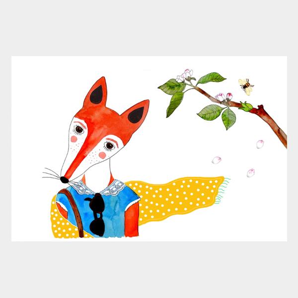 Frau Ottilie Postkarte Fuchs im Sommer