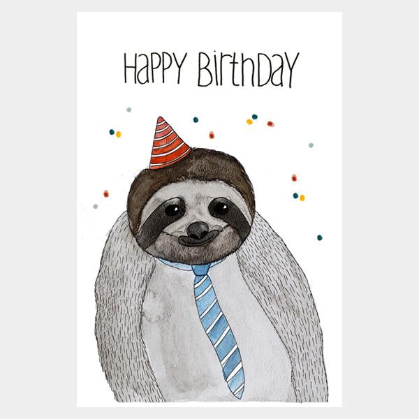 Frau Ottilie Postkarte Faultier Happy Birthday