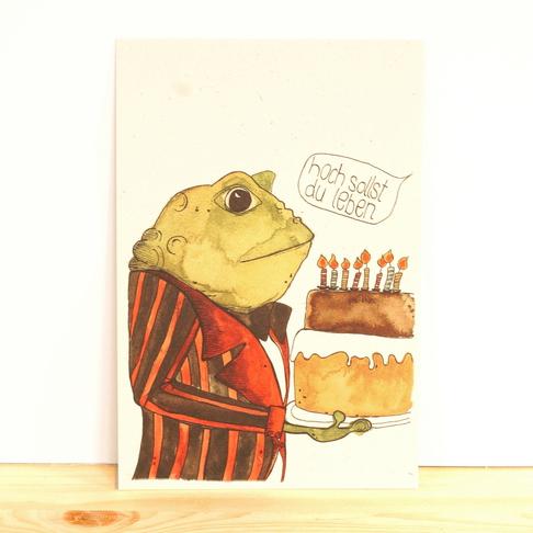 Frau Ottilie Postkarte Frosch