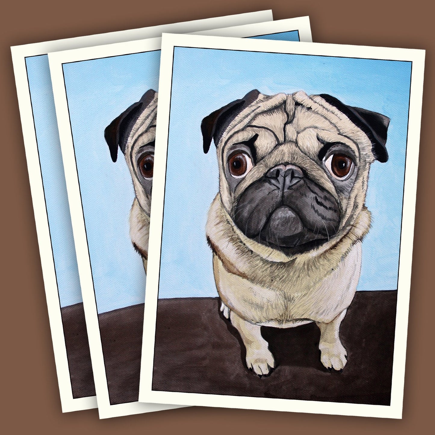 Postkarte "Mops OSKAR"