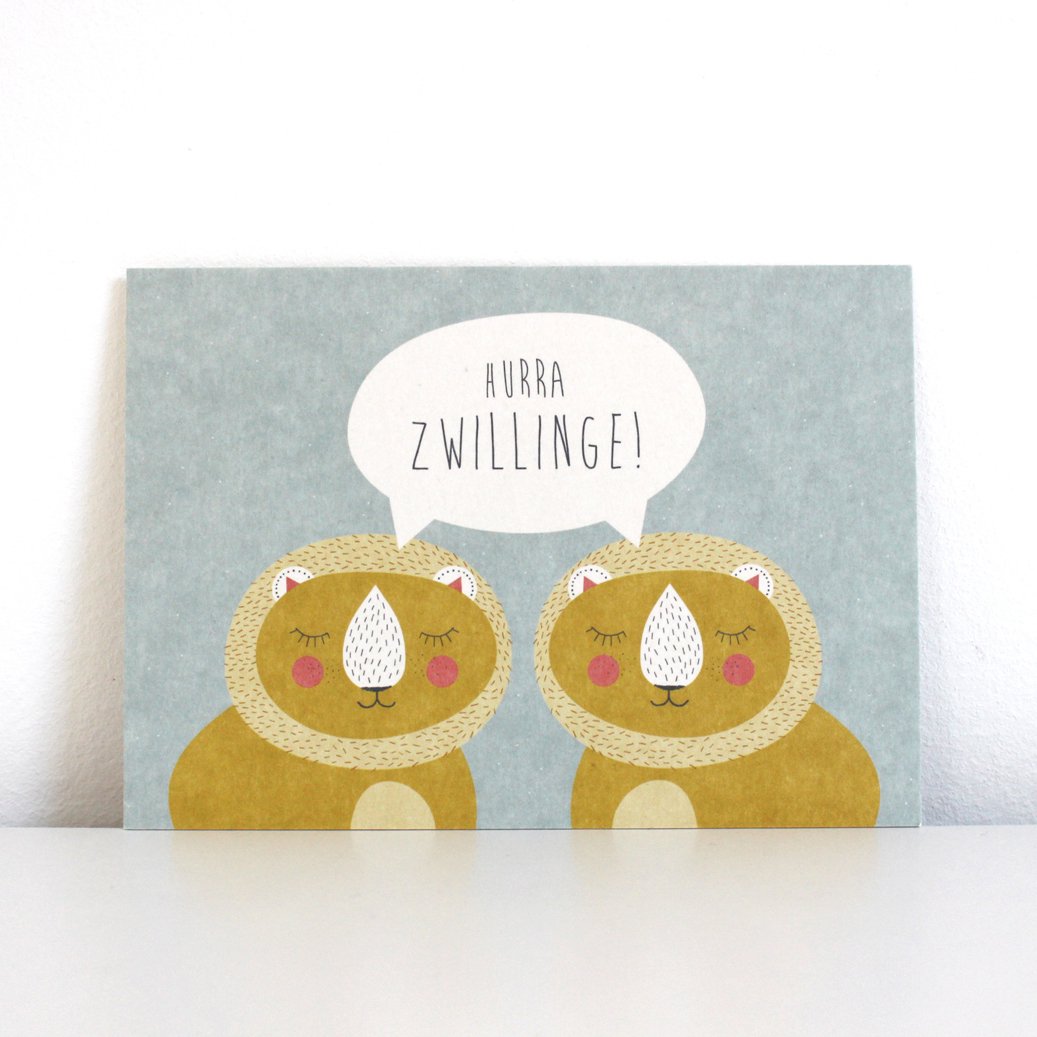ava&yves Postkarte Zwillinge