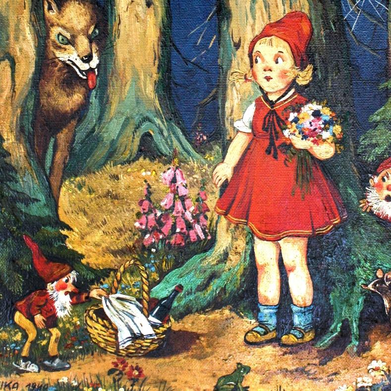 Rotkäppchen Fineart Druck DIN A4
