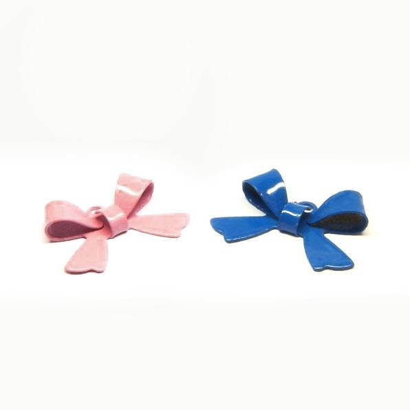 Personalisierte Kette - Dein Foto mit Schleife rosa oder blau