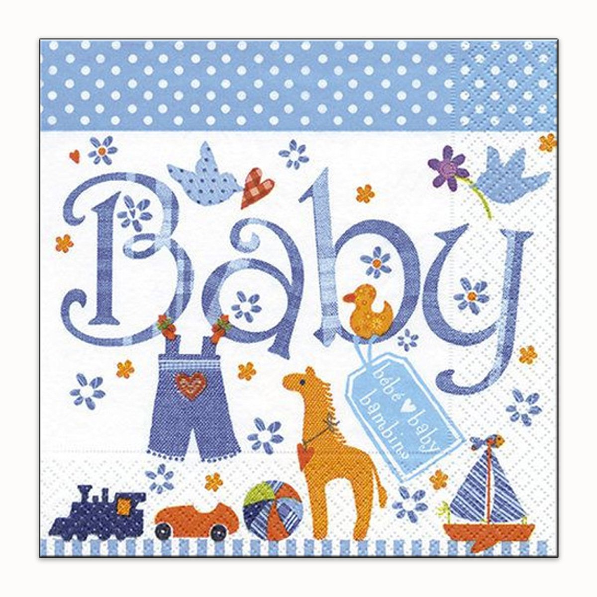 Servietten 20 Stück, Hello Baby, blau