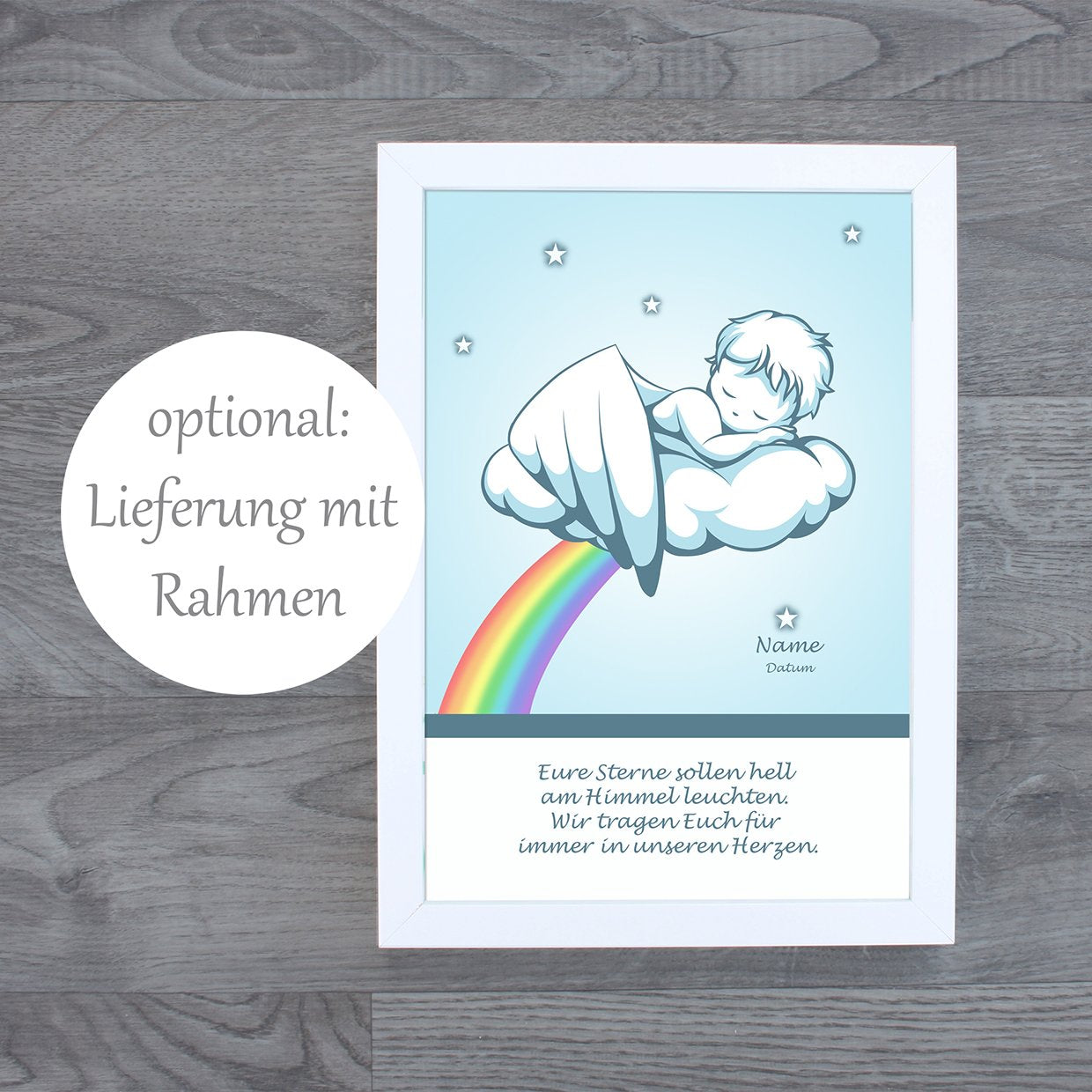 Personalisierte Sternenkind Erinnerung - Fineart Druck DIN A4