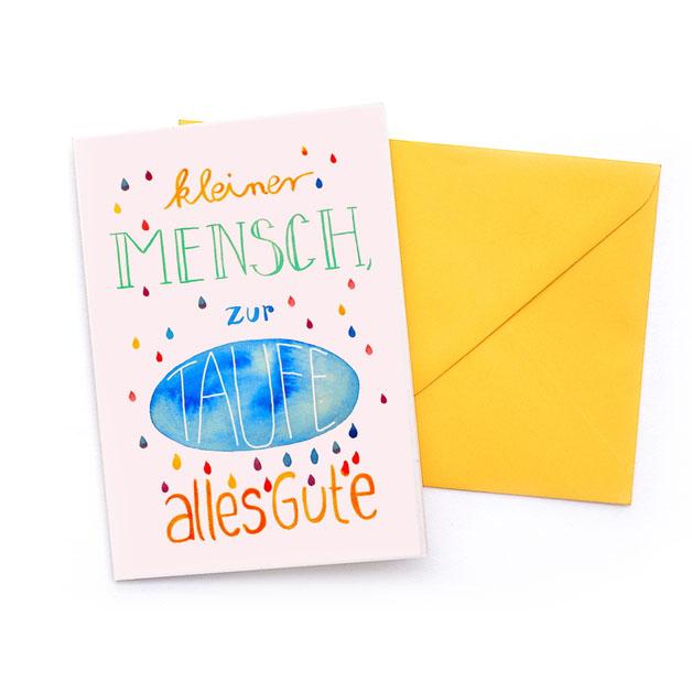 Frau Ottilie Taufkarte Kleiner Mensch, zur Taufe alles Gute