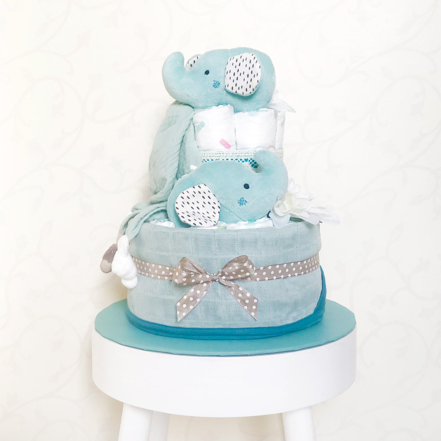 moments Windeltorte Elefant mint petrol zur Geburt