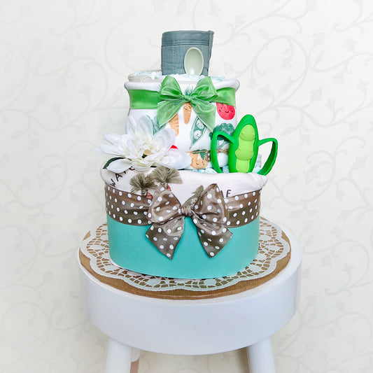 moments Windeltorte Erbse grün – Originelles Geschenk zur Geburt, Taufe & Babyparty