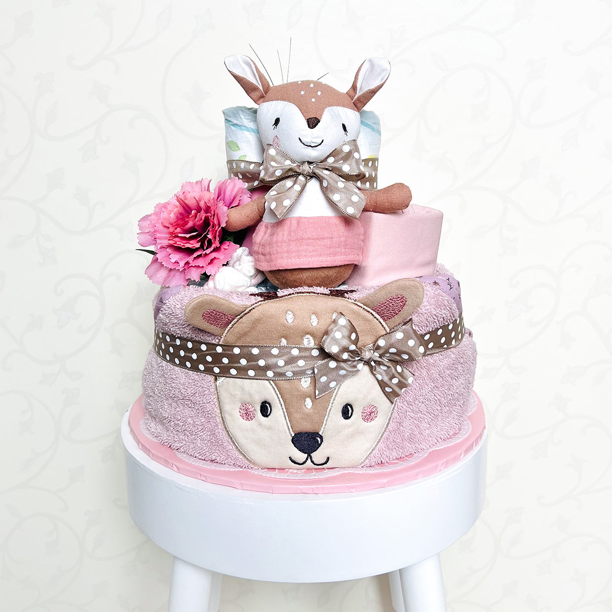 moments Windeltorte Rehkitz rosa beige zur Geburt