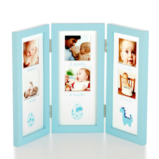 Babys erstes Jahr Miniaturbilderrahmen blau