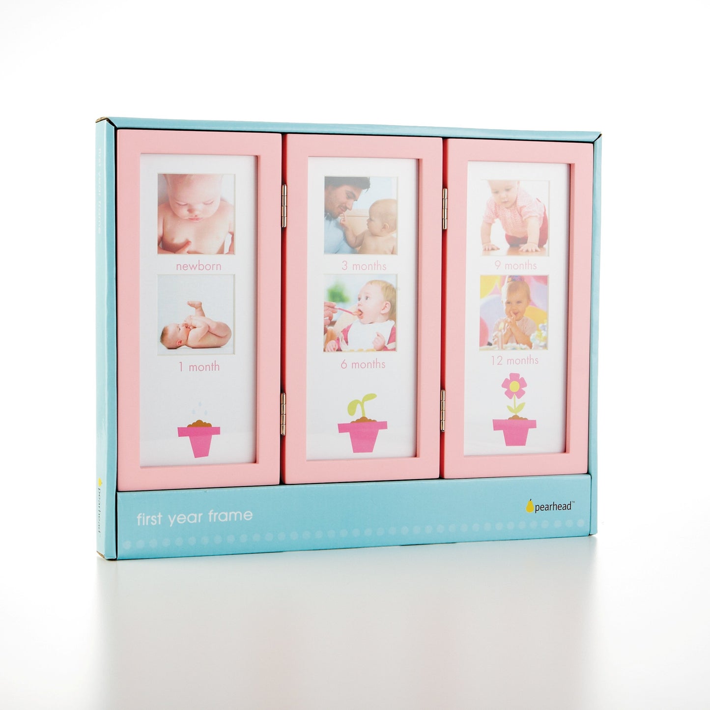 Babys erstes Jahr Miniaturbilderrahmen rosa