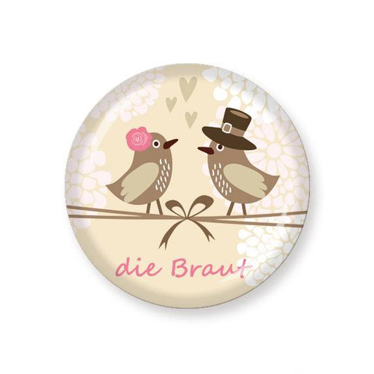 Button "die Braut" 3,2 cm