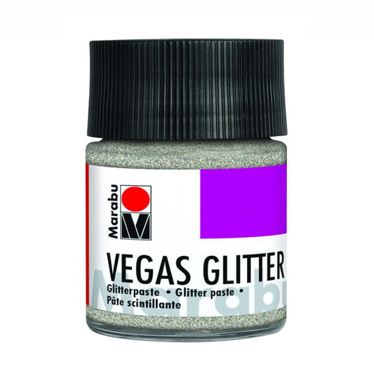 Marabu VEGAS GLITTER Glitterpaste Glitter-Silber, 50 ml